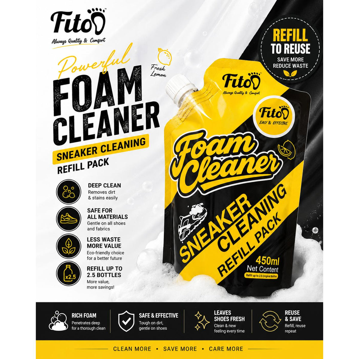 Fitoo Sneaker Shoe Cleaning Shampoo (Shampoo Only)