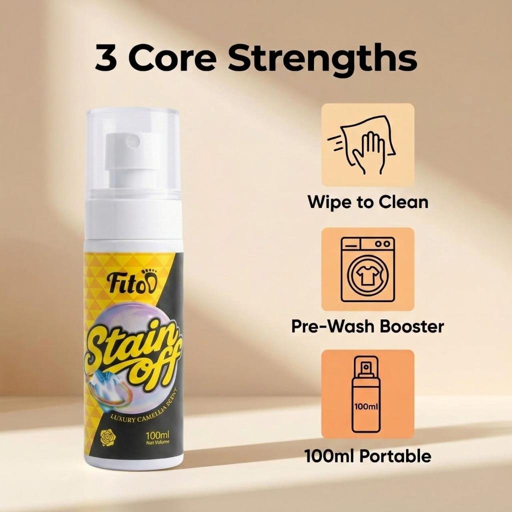 Fitoo Stain Off (100ml) Fabric Cleaner Coffee Sweat Blood Urine Stain Kesan Peluh