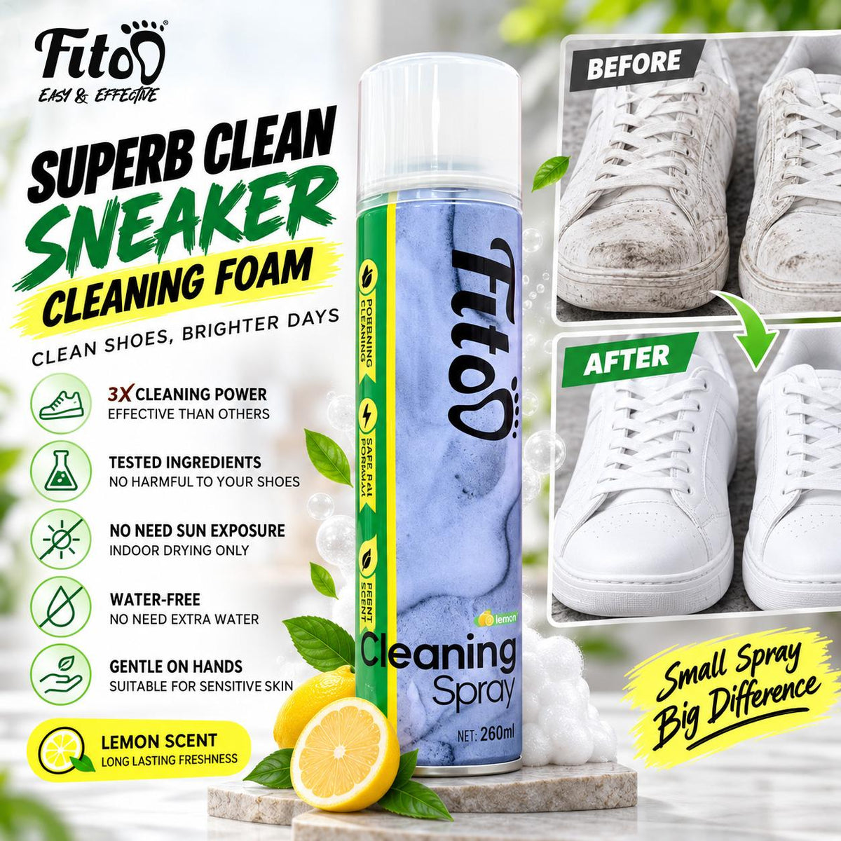 Fitoo Superb Clean Shoe Foam Cleaner 360ml