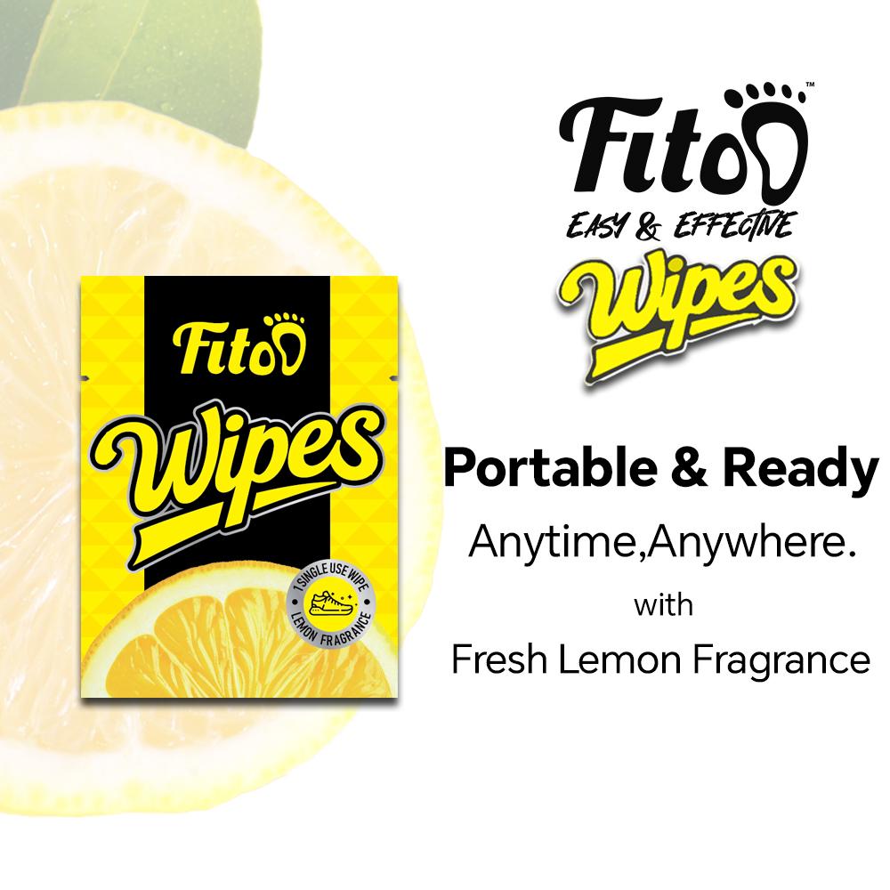 Fitoo Shoe Wipes Wet Tissue for Cleaning Sneakers Shoes - Dirt Stains (12 Wipes/Box)