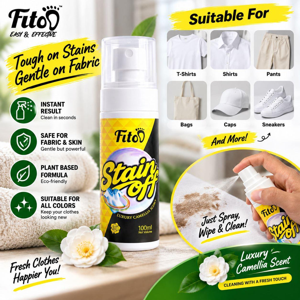 Fitoo Stain Off (100ml) Fabric Cleaner Coffee Sweat Blood Urine Stain Kesan Peluh