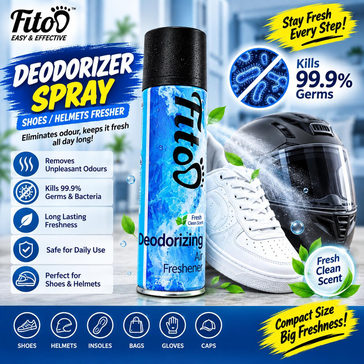 Fitoo Shoe & Bag Deodorizing Spray (260ml)