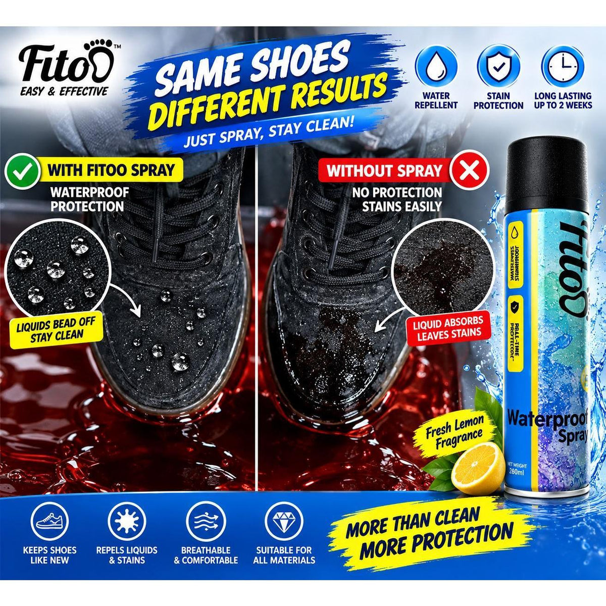 Fitoo Shoe Nano Waterproof Spray (260ml)