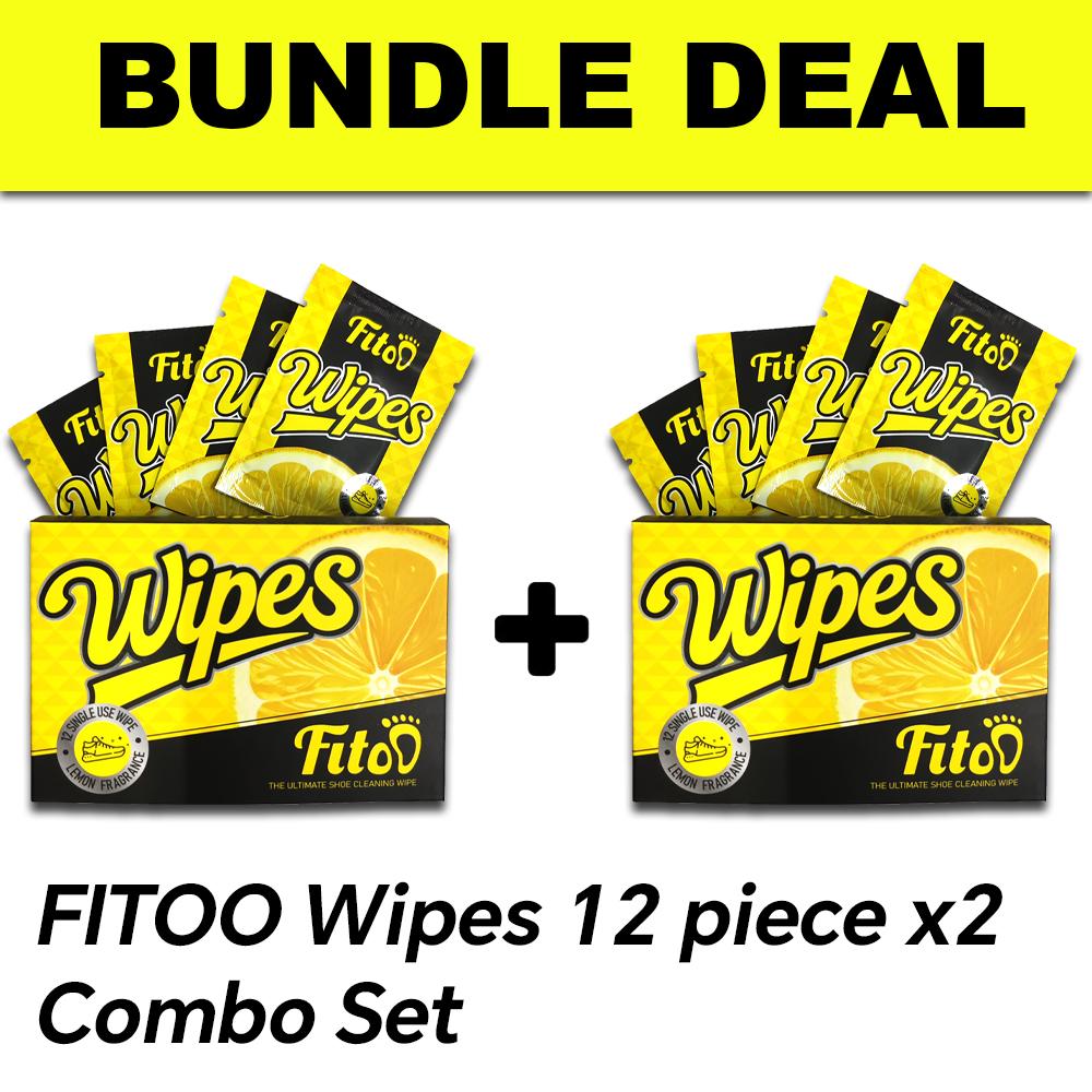 Fitoo Shoe Wipes Wet Tissue for Cleaning Sneakers Shoes - Dirt Stains (12 Wipes/Box)